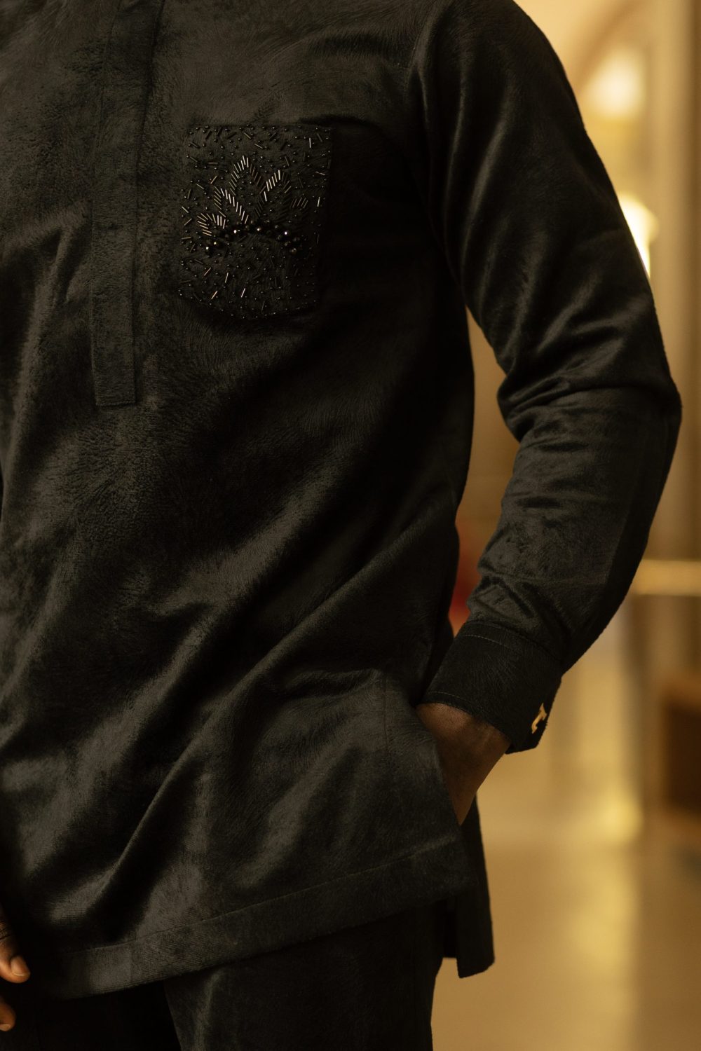 The Regal Bloom - Beaded Damask Tunics X Two-Piece Suede Kaftan & Matching Beaded Cap