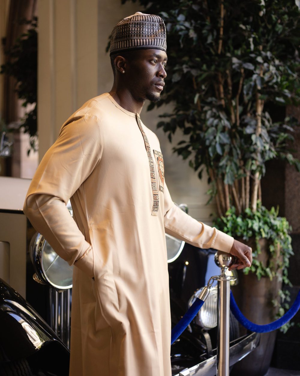 ADUWA TAN TIGER KAFTAN SET